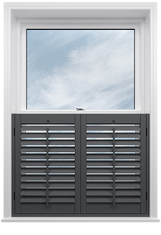 Bromley, Anthracite Grey - Cafe Style Plantation Shutter